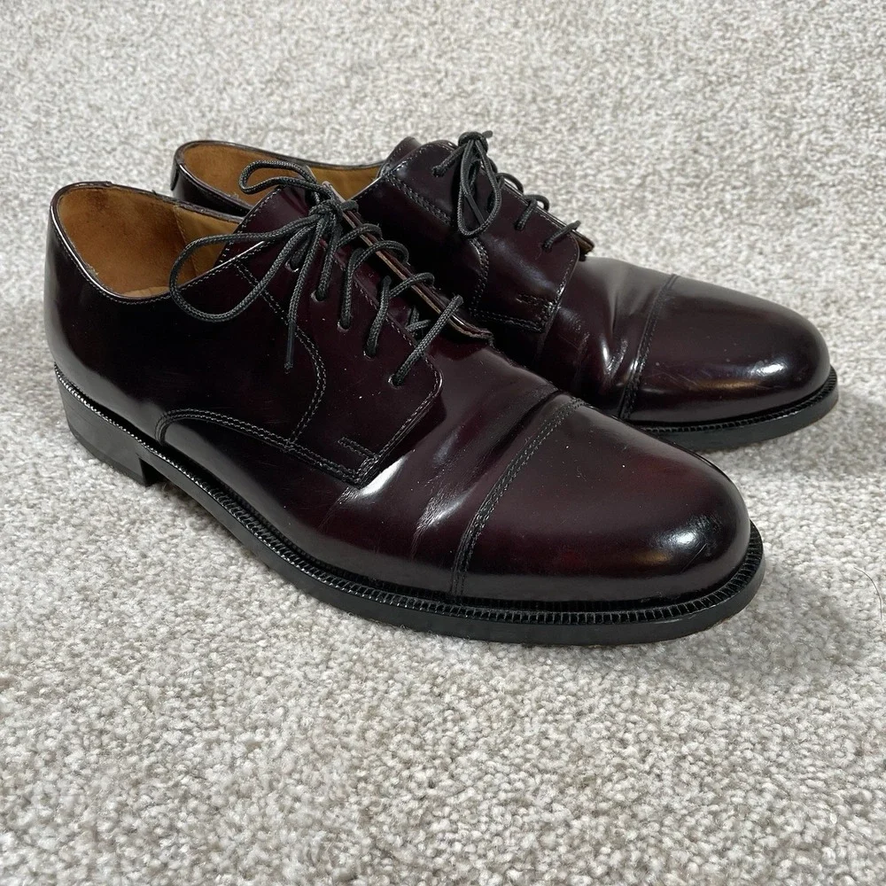 Cole‎ Haan Men Burgundy Leather Cap Toe Oxford Lace Up Size 8.5 D Caldwell 08331